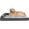 image:imageFurHaven Orthopedic Dog Bed for Large Dogs LShaped Chaise Mattress with Orthopedic Egg Crate amp Solid Orthopedic Foam Base for Joint Support Washable Cover Jumbo XL Faux Fur amp Suede Dark SageStone Gray