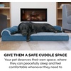 image:imageFurHaven Orthopedic Dog Bed for Large Dogs LShaped Chaise Mattress with Orthopedic Egg Crate amp Solid Orthopedic Foam Base for Joint Support Washable Cover Jumbo XL Faux Fur amp Suede Dark SageMarine Blue