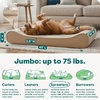 image:imageFurHaven Orthopedic Dog Bed for Large Dogs Luxe Lounger Contour Mattress with Solid Orthopedic Foam Slab for Joint Support Removable Washable Cover Jumbo XL Plush Suede ChocolateCream