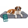 image:imageFurHaven Orthopedic Dog Bed for Large Dogs Luxe Lounger Contour Mattress with Solid Orthopedic Foam Slab for Joint Support Removable Washable Cover Jumbo XL Plush Suede ChocolateGray