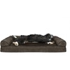 image:imageFurHaven Orthopedic Dog Bed for Large Dogs SofaStyle with Cool GelTop Foam with a Solid Orthopedic Foam Base for Joint Support Removable Washable Cover Jumbo XL Plush amp Suede GrayEspresso