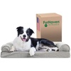 image:imageFurHaven Orthopedic Dog Bed for Large Dogs SofaStyle with Cool GelTop Foam with a Solid Orthopedic Foam Base for Joint Support Removable Washable Cover Jumbo XL Plush amp Suede GraySmoke Gray