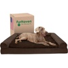image:imageFurHaven Orthopedic Dog Bed for Large Dogs SofaStyle with Cool GelTop Foam with a Solid Orthopedic Foam Base for Joint Support Removable Washable Cover Jumbo XL Plush amp Suede GrayEspresso