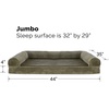 image:imageFurHaven Orthopedic Dog Bed for Large Dogs SofaStyle with Cool GelTop Foam with a Solid Orthopedic Foam Base for Joint Support Removable Washable Cover Jumbo XL Plush amp Suede GrayDark Sage