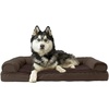 image:imageFurHaven Orthopedic Dog Bed for Large Dogs SofaStyle with Cool GelTop Foam with a Solid Orthopedic Foam Base for Joint Support Removable Washable Cover Jumbo XL Plush amp Suede GrayEspresso
