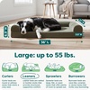 image:imageFurHaven Orthopedic Dog Bed for Large Dogs SofaStyle with Cool GelTop Foam with a Solid Orthopedic Foam Base for Joint Support Removable Washable Cover Jumbo XL Plush amp Suede GrayDark Sage