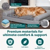 image:imageFurHaven Orthopedic Dog Bed for Large Dogs SofaStyle with Cool GelTop Foam with a Solid Orthopedic Foam Base for Joint Support Removable Washable Cover Jumbo XL Plush amp Suede GrayDark Sage
