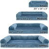 image:imageFurHaven Orthopedic Dog Bed for Large Dogs SofaStyle with Cool GelTop Foam with a Solid Orthopedic Foam Base for Joint Support Removable Washable Cover Jumbo XL Plush amp Suede GrayHarbor Blue