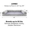 image:imageFurHaven Orthopedic Dog Bed for Large Dogs SofaStyle with Cool GelTop Foam with a Solid Orthopedic Foam Base for Joint Support Removable Washable Cover Jumbo XL Plush amp Suede GraySmoke Gray