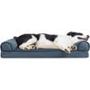 image:imageFurHaven Orthopedic Dog Bed for Large Dogs SofaStyle with Cool GelTop Foam with a Solid Orthopedic Foam Base for Joint Support Removable Washable Cover Jumbo XL Plush amp Suede GrayOrion Blue