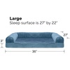 image:imageFurHaven Orthopedic Dog Bed for Large Dogs SofaStyle with Cool GelTop Foam with a Solid Orthopedic Foam Base for Joint Support Removable Washable Cover Jumbo XL Plush amp Suede GrayHarbor Blue