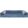 image:imageFurHaven Orthopedic Dog Bed for Large Dogs SofaStyle with Cool GelTop Foam with a Solid Orthopedic Foam Base for Joint Support Removable Washable Cover Jumbo XL Plush amp Suede GrayHarbor Blue