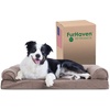 image:imageFurHaven Orthopedic Dog Bed for Large Dogs SofaStyle with Cool GelTop Foam with a Solid Orthopedic Foam Base for Joint Support Removable Washable Cover Jumbo XL Plush amp Suede GrayDriftwood Brown