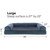 image:imageFurHaven Orthopedic Dog Bed for Large Dogs SofaStyle with Cool GelTop Foam with a Solid Orthopedic Foam Base for Joint Support Removable Washable Cover Jumbo XL Plush amp Suede GrayOrion Blue