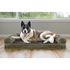 image:imageFurHaven Orthopedic Dog Bed for Large Dogs SofaStyle with Cool GelTop Foam with a Solid Orthopedic Foam Base for Joint Support Removable Washable Cover Jumbo XL Plush amp Suede GrayDark Sage