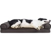 image:imageFurHaven Orthopedic Dog Bed for Large Dogs SofaStyle with Cool GelTop Foam with a Solid Orthopedic Foam Base for Joint Support Removable Washable Cover Jumbo XL Plush amp Suede GrayCoffee