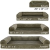 image:imageFurHaven Orthopedic Dog Bed for Large Dogs SofaStyle with Cool GelTop Foam with a Solid Orthopedic Foam Base for Joint Support Removable Washable Cover Jumbo XL Plush amp Suede GrayDark Sage