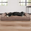 image:imageFurHaven Orthopedic Dog Bed for Large Dogs SofaStyle with Cool GelTop Foam with a Solid Orthopedic Foam Base for Joint Support Removable Washable Cover Jumbo XL Plush amp Suede GrayAlmondine