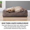 image:imageFurHaven Orthopedic Dog Bed for Large Dogs SofaStyle with Cool GelTop Foam with a Solid Orthopedic Foam Base for Joint Support Removable Washable Cover Jumbo XL Plush amp Suede GrayDriftwood Brown