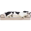 image:imageFurHaven Orthopedic Dog Bed for Large Dogs SofaStyle with Cool GelTop Foam with a Solid Orthopedic Foam Base for Joint Support Removable Washable Cover Jumbo XL Plush amp Suede GrayCream