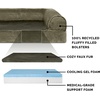 image:imageFurHaven Orthopedic Dog Bed for Large Dogs SofaStyle with Cool GelTop Foam with a Solid Orthopedic Foam Base for Joint Support Removable Washable Cover Jumbo XL Plush amp Suede GrayDark Sage