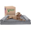 image:imageFurHaven Orthopedic Dog Bed for Large Dogs SofaStyle with Cool GelTop Foam with a Solid Orthopedic Foam Base for Joint Support Removable Washable Cover Jumbo XL Plush amp Suede GrayGray