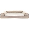 image:imageFurHaven Orthopedic Dog Bed for Large Dogs SofaStyle with Cool GelTop Foam with a Solid Orthopedic Foam Base for Joint Support Removable Washable Cover Jumbo XL Plush amp Suede GrayCream