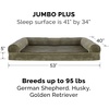 image:imageFurHaven Orthopedic Dog Bed for Large Dogs SofaStyle with Cool GelTop Foam with a Solid Orthopedic Foam Base for Joint Support Removable Washable Cover Jumbo XL Plush amp Suede GrayDark Sage