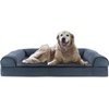 image:imageFurHaven Orthopedic Dog Bed for Large Dogs SofaStyle with Cool GelTop Foam with a Solid Orthopedic Foam Base for Joint Support Removable Washable Cover Jumbo XL Plush amp Suede GrayOrion Blue