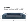 image:imageFurHaven Orthopedic Dog Bed for Large Dogs SofaStyle with Cool GelTop Foam with a Solid Orthopedic Foam Base for Joint Support Removable Washable Cover Jumbo XL Plush amp Suede GrayOrion Blue