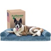 image:imageFurHaven Orthopedic Dog Bed for Large Dogs SofaStyle with Cool GelTop Foam with a Solid Orthopedic Foam Base for Joint Support Removable Washable Cover Jumbo XL Plush amp Suede GrayHarbor Blue