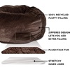 image:imageFurHaven Orthopedic Fur Ball Dog Bed for Medium Dogs Refillable BeanbagStyle Nesting Bed with Removable Washable Cover amp Liner Medium Plush Faux Fur Gray MistPlush Faux Fur Espresso