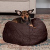 image:imageFurHaven Orthopedic Fur Ball Dog Bed for Medium Dogs Refillable BeanbagStyle Nesting Bed with Removable Washable Cover amp Liner Medium Plush Faux Fur Gray MistPlush Faux Fur Espresso