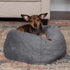 image:imageFurHaven Orthopedic Fur Ball Dog Bed for Medium Dogs Refillable BeanbagStyle Nesting Bed with Removable Washable Cover amp Liner Medium Plush Faux Fur Gray MistPlush Faux Fur Gray Mist
