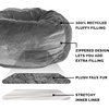 image:imageFurHaven Orthopedic Fur Ball Dog Bed for Medium Dogs Refillable BeanbagStyle Nesting Bed with Removable Washable Cover amp Liner Medium Plush Faux Fur Gray MistPlush Faux Fur Gray Mist