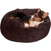 image:imageFurHaven Orthopedic Fur Ball Dog Bed for Medium Dogs Refillable BeanbagStyle Nesting Bed with Removable Washable Cover amp Liner Medium Plush Faux Fur Gray MistPlush Faux Fur Espresso