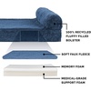 image:imageFurHaven Perfect Comfort Sofa Orthopedic Dog Bed for Large Dogs MemoryTop Foam with a Solid Orthopedic Foam Base for Joint Support Removable Washable Cover Jumbo XL Plush amp Velvet Granite GrayChaise  Fleece  Corduroy Navy Blue