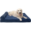 image:imageFurHaven Perfect Comfort Sofa Orthopedic Dog Bed for Large Dogs MemoryTop Foam with a Solid Orthopedic Foam Base for Joint Support Removable Washable Cover Jumbo XL Plush amp Velvet Granite GrayChaise  Fleece  Corduroy Navy Blue