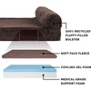 image:imageFurHaven Perfect Comfort Sofa Orthopedic Dog Bed for Large Dogs MemoryTop Foam with a Solid Orthopedic Foam Base for Joint Support Removable Washable Cover Jumbo XL Plush amp Velvet Granite GrayChaise  Fleece  Corduroy Dk Espresso