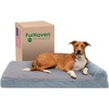 image:imageFurHaven Perfect Comfort Sofa Orthopedic Dog Bed for Large Dogs MemoryTop Foam with a Solid Orthopedic Foam Base for Joint Support Removable Washable Cover Jumbo XL Plush amp Velvet Granite GrayChaise  Quilted Fleece  Print Suede Titanium