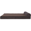 image:imageFurHaven Perfect Comfort Sofa Orthopedic Dog Bed for Large Dogs MemoryTop Foam with a Solid Orthopedic Foam Base for Joint Support Removable Washable Cover Jumbo XL Plush amp Velvet Granite GrayChaise  Fleece  Corduroy Dk Espresso