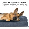 image:imageFurHaven Perfect Comfort Sofa Orthopedic Dog Bed for Large Dogs MemoryTop Foam with a Solid Orthopedic Foam Base for Joint Support Removable Washable Cover Jumbo XL Plush amp Velvet Granite GrayChaise  Quilted Fleece  Print Suede Dk Blue