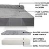 image:imageFurHaven Perfect Comfort Sofa Orthopedic Dog Bed for Large Dogs MemoryTop Foam with a Solid Orthopedic Foam Base for Joint Support Removable Washable Cover Jumbo XL Plush amp Velvet Granite GrayGoliath L Chaise  Faux Fur  Velvet Gray