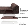 image:imageFurHaven Perfect Comfort Sofa Orthopedic Dog Bed for Large Dogs MemoryTop Foam with a Solid Orthopedic Foam Base for Joint Support Removable Washable Cover Jumbo XL Plush amp Velvet Granite GrayChaise  Fleece  Corduroy Dk Espresso