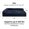 image:imageFurHaven Perfect Comfort Sofa Orthopedic Dog Bed for Large Dogs MemoryTop Foam with a Solid Orthopedic Foam Base for Joint Support Removable Washable Cover Jumbo XL Plush amp Velvet Granite GrayGoliath L Chaise  Faux Fur  Velvet Dk Blue