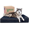 image:imageFurHaven Perfect Comfort Sofa Orthopedic Dog Bed for Large Dogs MemoryTop Foam with a Solid Orthopedic Foam Base for Joint Support Removable Washable Cover Jumbo XL Plush amp Velvet Granite GrayGoliath Chaise  Faux Fur  Velvet Dk Blue