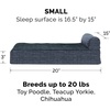 image:imageFurHaven Perfect Comfort Sofa Orthopedic Dog Bed for Large Dogs MemoryTop Foam with a Solid Orthopedic Foam Base for Joint Support Removable Washable Cover Jumbo XL Plush amp Velvet Granite GrayChaise  Quilted Fleece  Print Suede Dk Blue