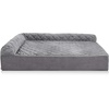 image:imageFurHaven Perfect Comfort Sofa Orthopedic Dog Bed for Large Dogs MemoryTop Foam with a Solid Orthopedic Foam Base for Joint Support Removable Washable Cover Jumbo XL Plush amp Velvet Granite GrayGoliath L Chaise  Faux Fur  Velvet Gray