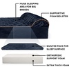 image:imageFurHaven Perfect Comfort Sofa Orthopedic Dog Bed for Large Dogs MemoryTop Foam with a Solid Orthopedic Foam Base for Joint Support Removable Washable Cover Jumbo XL Plush amp Velvet Granite GrayGoliath Chaise  Faux Fur  Velvet Dk Blue