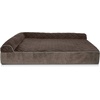 image:imageFurHaven Perfect Comfort Sofa Orthopedic Dog Bed for Large Dogs MemoryTop Foam with a Solid Orthopedic Foam Base for Joint Support Removable Washable Cover Jumbo XL Plush amp Velvet Granite GrayGoliath L Chaise  Faux Fur  Velvet Espresso